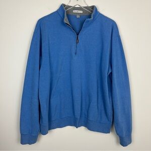 PETER MILLAR Blue Quarter Zip Pullover Sweater Large
